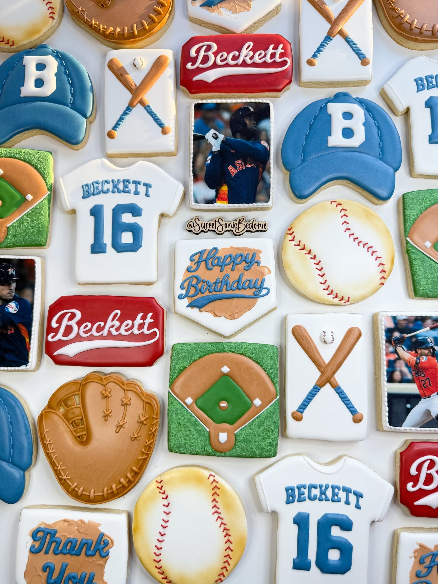 Brightly colored character cookies