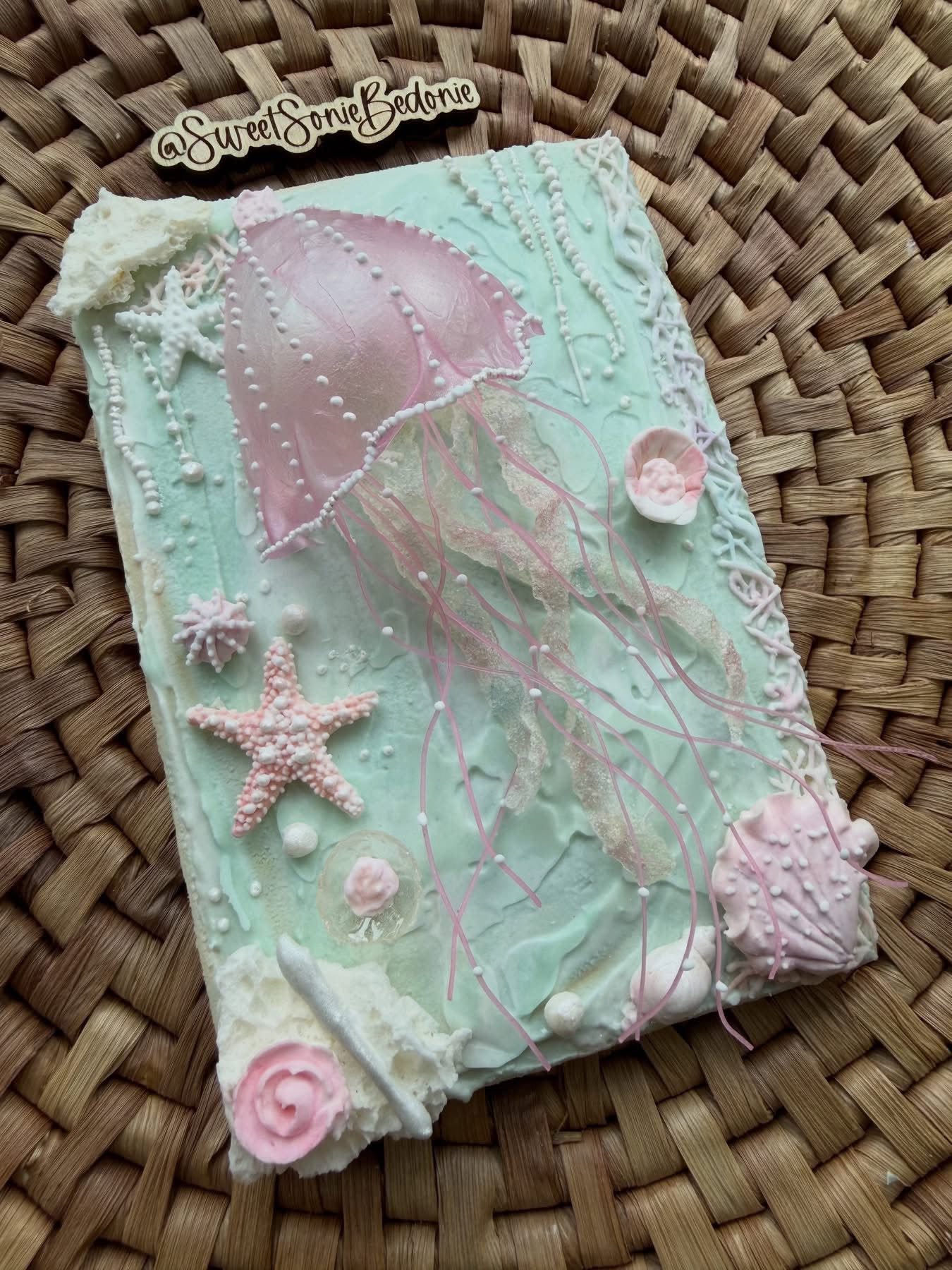 Close-up dimensional mermaid cookie art